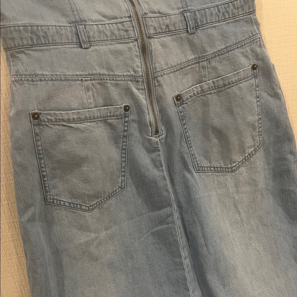 Free People Picture Perfect Denim Midi Dress - Picture 10 of 12